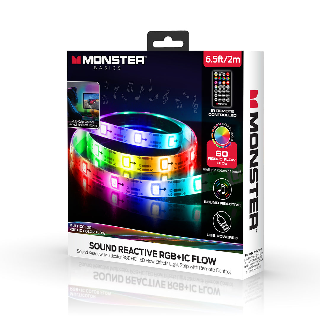 Monster 6.5FT Sound Reactive Color flow LED Light Strip