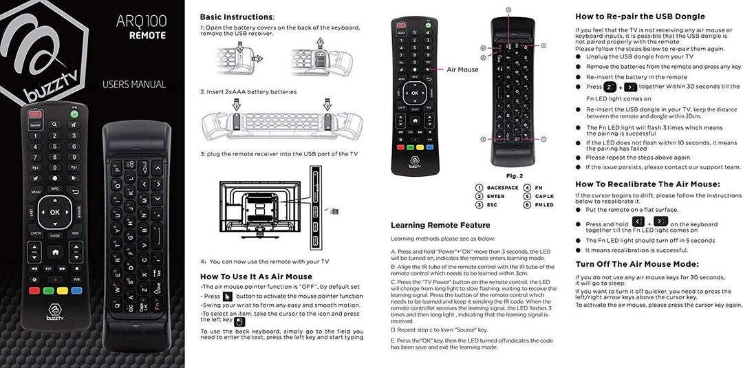 BuzzTV ARQ-100 Revolutionary Remote Control - BuzzTV Global
