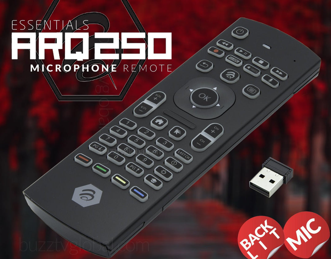 BuzzTV Essential ARQ-250 RGB Air Mouse Remote Control + MIC - BuzzTV Global