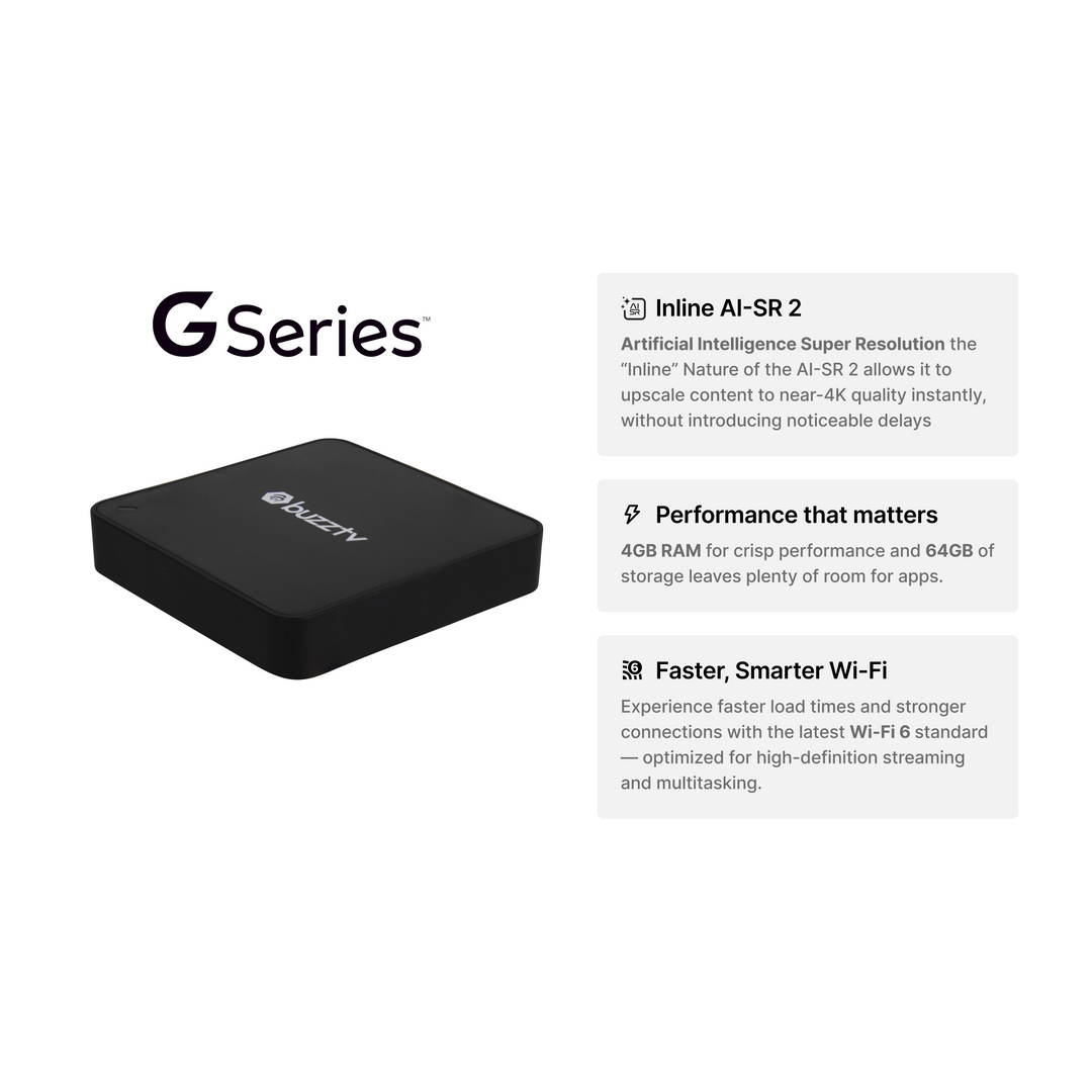 BuzzTV G-Series Set Top Box | Google TV™ (Pre-Order)