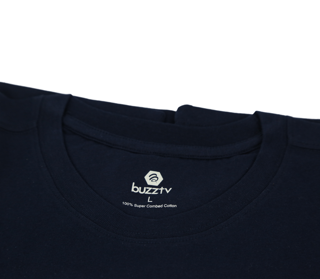 BuzzTV T-Shirt | Navy Blue | 100% Cotton