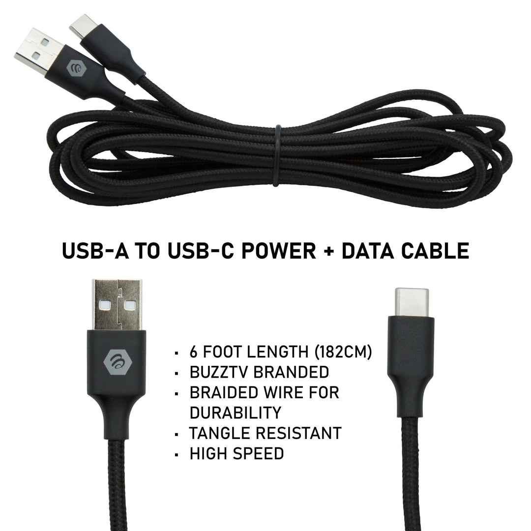 BuzzTV Power Supply + 6FT Type "C" Cable - BuzzTV Global